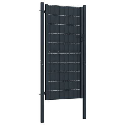 vidaXL Fence Gate PVC and Steel 100x164 cm Anthracite
