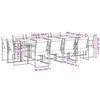 vidaXL 13 Piece Garden Dining Set Black Textilene