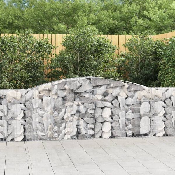 vidaXL Arched Gabion Baskets 3 pcs 400x30x100/120 cm Galvanised Iron