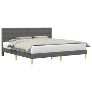 vidaXL Bed Frame with Headboard Dark Grey 180 x 200 cm Fabric