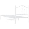vidaXL Metal Bed Frame without Mattress with Headboard White 90x190cm