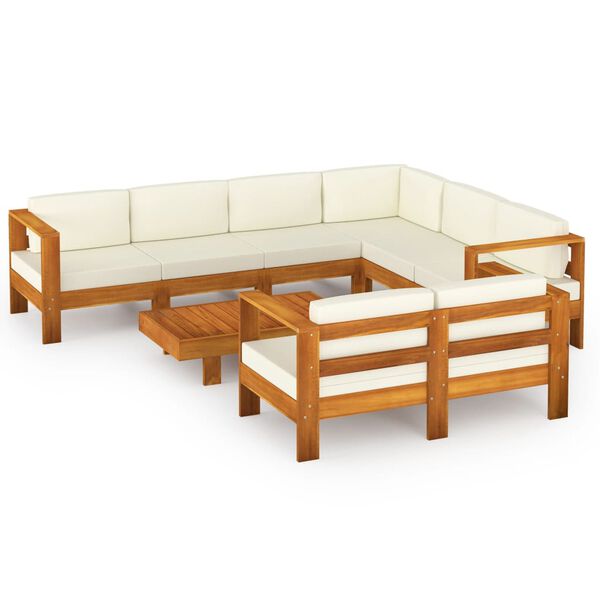 vidaXL 8 Piece Garden Lounge Set with Cushions 100x60 cm Acacia Wood