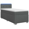 vidaXL Box Spring Bed with Mattress and LED Dark Grey King Single