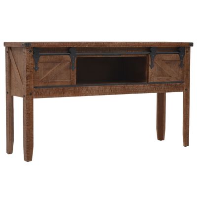 vidaXL Console Table Solid Fir Wood 131x35.5x75 cm Brown