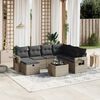vidaXL 8 Piece Garden Sofa Set with Cushions Grey Poly Rattan