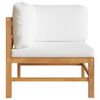 vidaXL 2 Piece Garden Lounge Set with Cream Cushions Teak Wood