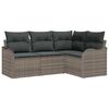 vidaXL Garden Sofa Set 4 pcs Grey Poly Rattan