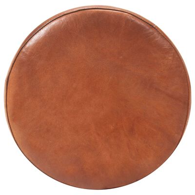 vidaXL Bar Stools 2 pcs Brown Real Leather