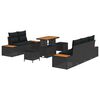 vidaXL Garden Sofa Set 8 pcs Black Poly Rattan and Powder-coated Steel