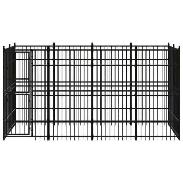 vidaXL Outdoor Dog Kennel Steel 7.37 m&sup2;