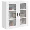 vidaXL Wall Glass Cabinet LUCCA High Gloss White 80 x 31 x 80 cm