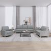 vidaXL 3 Piece Sofa Set with Cushions Light Grey Fabric