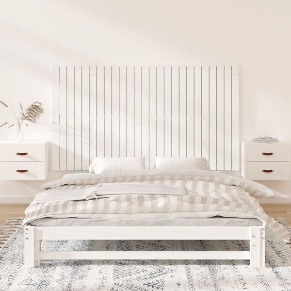 vidaXL Wall Headboard White 159.5x3x90 cm Solid Wood Pine