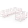 vidaXL 7 Piece Garden Lounge Set White Solid Pinewood