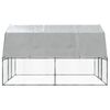 vidaXL Chicken Cage with Roof and Door Silver Galvanised Steel