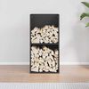 vidaXL Firewood Rack Black 40x30x80 cm Cold-rolled steel