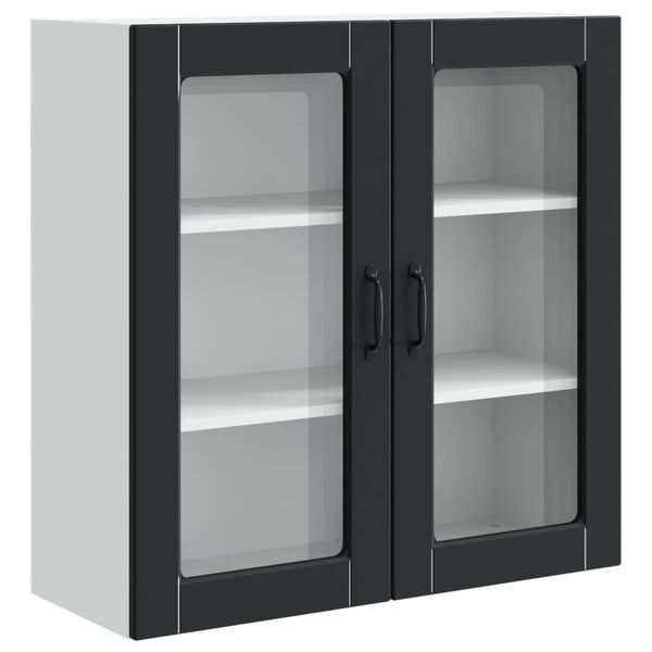 vidaXL Kitchen Cabinet with Door Black 80 x 31 x 80 cm Engineered Wood
