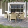 vidaXL 5 Piece Garden Dining Set Poly Rattan and Tempered Glass Beige