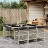 vidaXL 7 Piece Garden Dining Set with Cushions Light Grey Poly Rattan