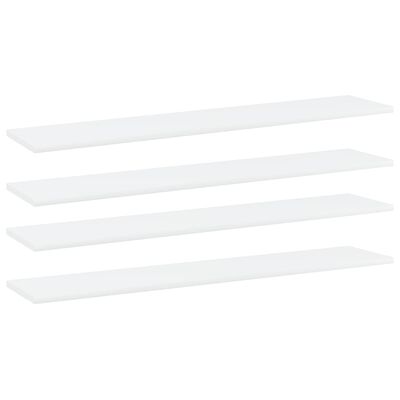 vidaXL Bookshelf Boards 4 pcs White 100x20x1.5 cm Engineered Wood