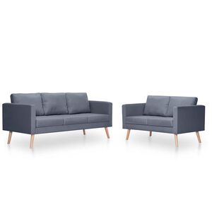 vidaXL Sofa Set 2-Seater and 3-Seater Fabric Dark Grey