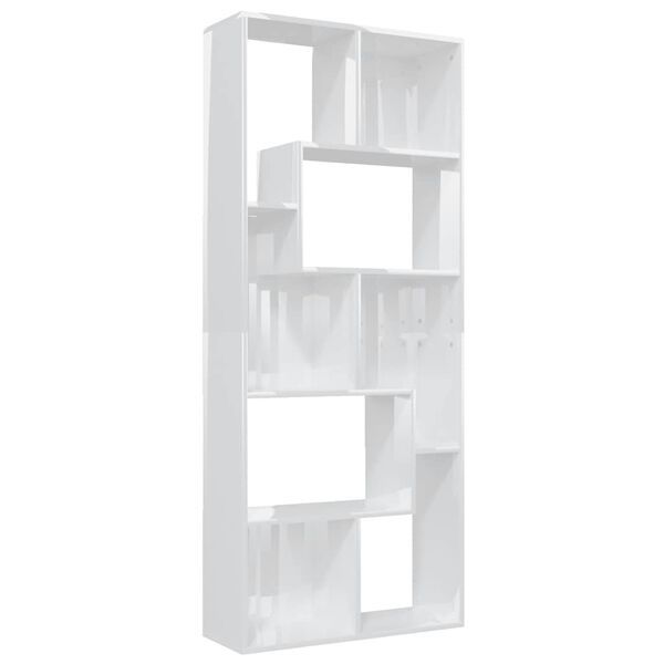 vidaXL Book Cabinet High Gloss White 67x24x161 cm Engineered Wood