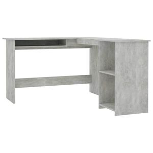 vidaXL L-Shaped Corner Desk Concrete Grey 120x140x75cm Engineered Wood