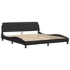 vidaXL Bed Frame without Mattress "Zadar" Black 180x200 cm Super King Faux Leather
