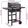 vidaXL Charcoal-Fueled BBQ Grill with Bottom Shelf Black