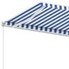 vidaXL Freestanding Manual Retractable Awning 350x250 cm Blue/White