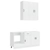 vidaXL Kitchen Unit PORTO 5 pcs High Gloss White Engineered Wood