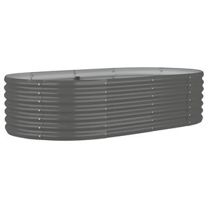 vidaXL Garden Raised Bed Galvanised Steel 152x80x36 cm Grey