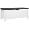 vidaXL Storage Box with Cushion White 105x40x45 cm Engineered Wood