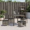 vidaXL Garden Stools with Cushions 4 pcs Grey 41x41x36 cm Poly Rattan