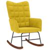 vidaXL Rocking Chair with Stool Yellow Velvet