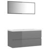 vidaXL Bathroom Furniture Set | High gloss grey, white