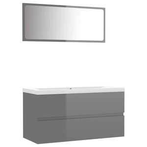 vidaXL Bathroom Furniture Set | High gloss grey, white