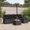 vidaXL Garden Sofa Set with Storage 6 pcs Black Poly rattan