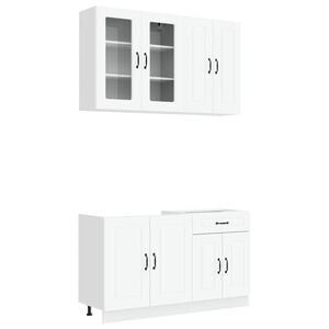vidaXL Kitchen Unit KALMAR 4 pcs White Engineered Wood
