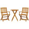 vidaXL 3 Piece Folding Bistro Set Solid Wood Acacia