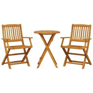 vidaXL 3 Piece Folding Bistro Set Solid Wood Acacia