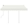 vidaXL Manual Retractable Awning with Posts 3.5x2.5 m Cream
