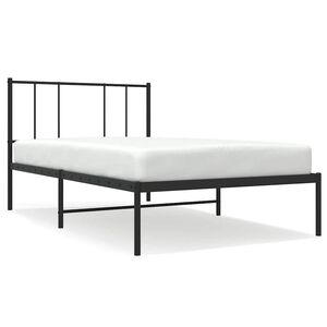 vidaXL Metal Bed Frame without Mattress with Headboard Black 90x190cm