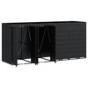 vidaXL Wheelie Bin Storage for 4 Bins Black 272 x 77.5 x 121.5 cm