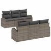 vidaXL Garden Sofa Set 7 pcs 6-Seater Grey Poly Rattan