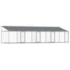 vidaXL Dog Cage with Roof and Doors Grey 8x2x2 m Galvanised Steel