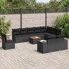 vidaXL 11 Piece Garden Sofa Set with Cushions Black Poly Rattan