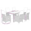vidaXL 7 Piece Garden Dining Set with Cushions Black Poly Rattan