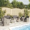 vidaXL 8 Piece Garden Lounge Set with Cushions Poly Rattan Grey