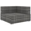 vidaXL Sectional Corner Chair 1 pc with Cushions Poly Rattan Grey